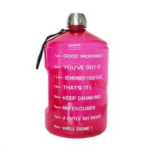 BuildLife 3.78 L Motivational Water Bottle Time Marker Leak Proof Lid BPA Free